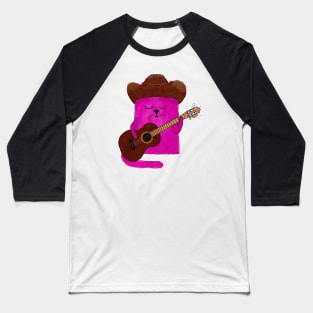 Acoustic Guitar Cowboy Kitty Baseball T-Shirt